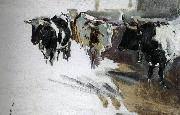 Joaquin Sorolla Bull Project oil painting
